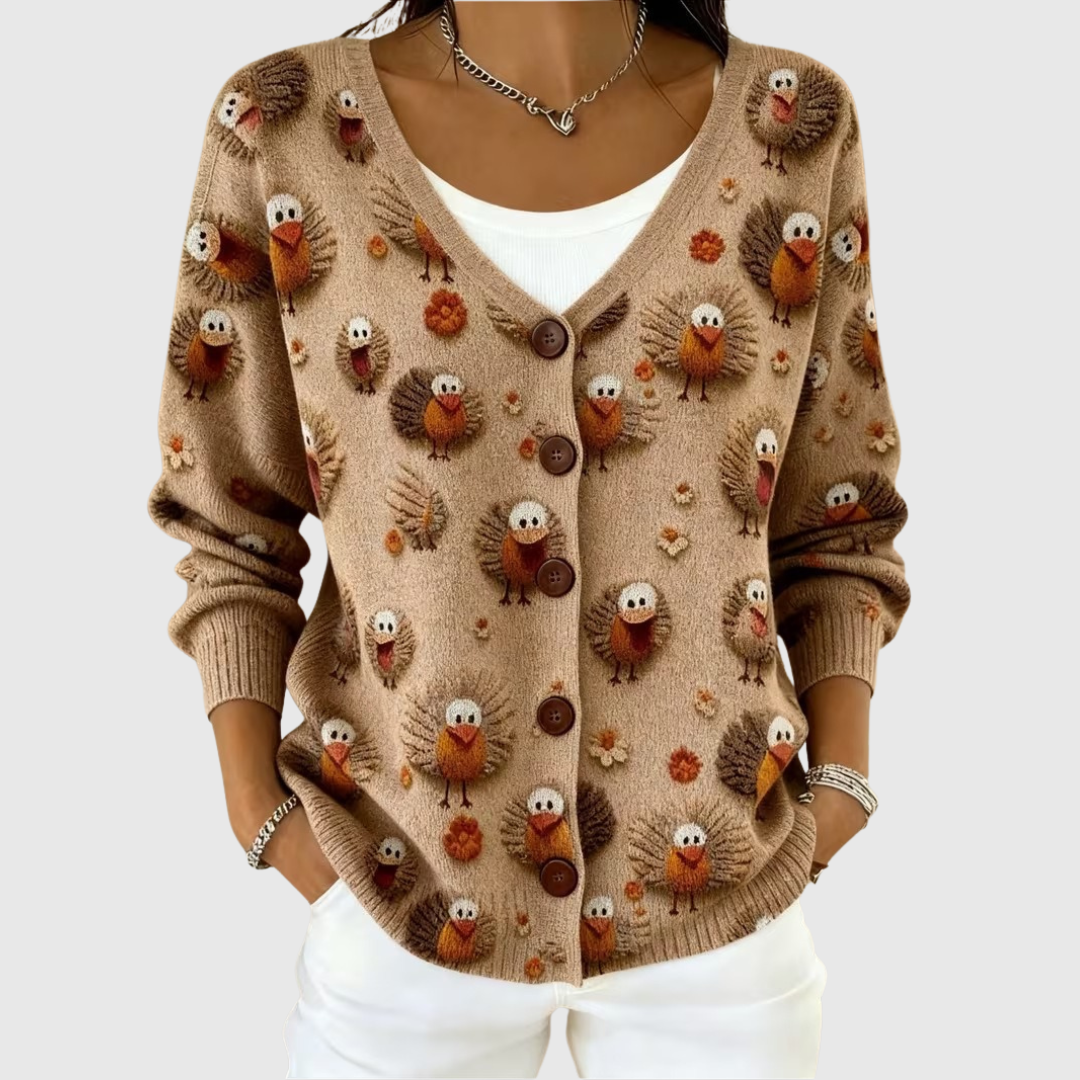 Monique | Veste en Maille à Boutons