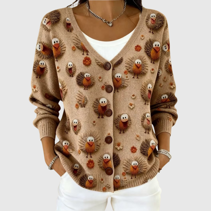 Monique | Veste en Maille à Boutons