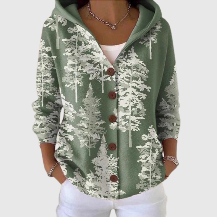 Blanche | Veste en Maille à Capuche