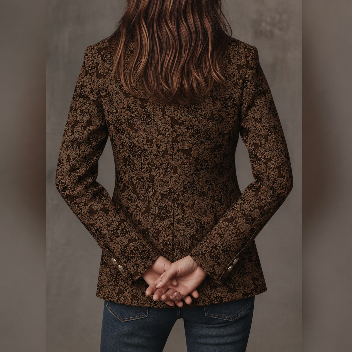 Georgette | Blazer Ajusté en Jacquard Paisley