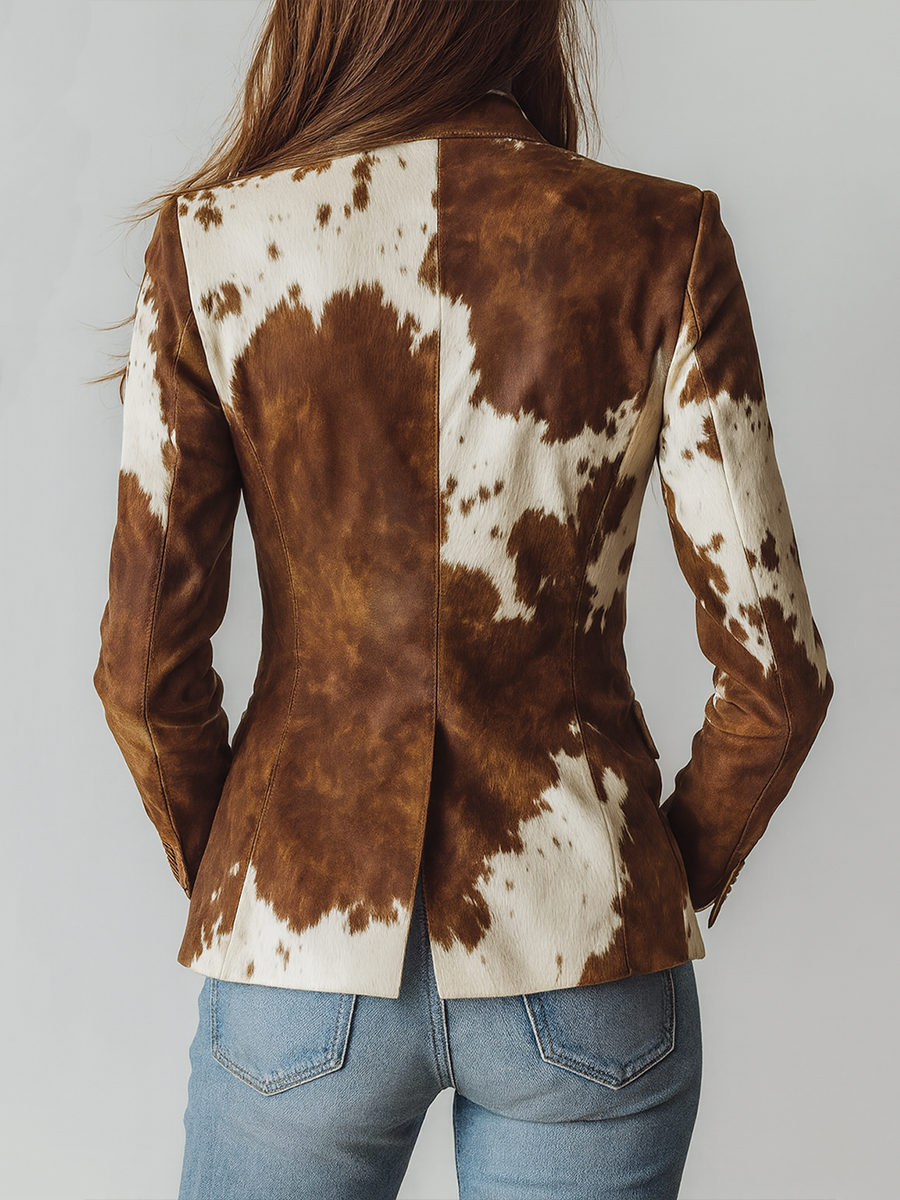 Viviane | Blazer Vintage Imprimé Vache