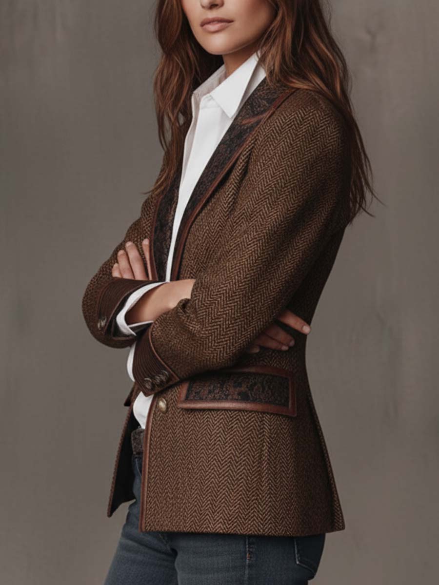 Dorothée | Blazer à Empiècement Chevron
