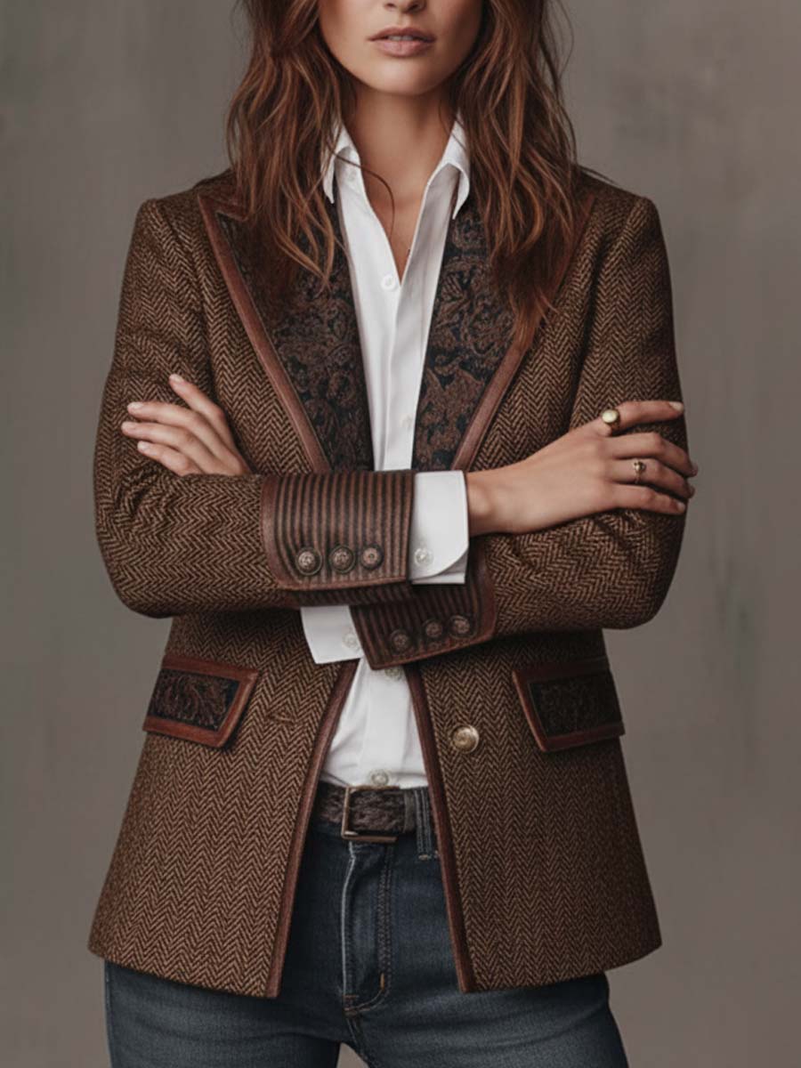 Dorothée | Blazer à Empiècement Chevron
