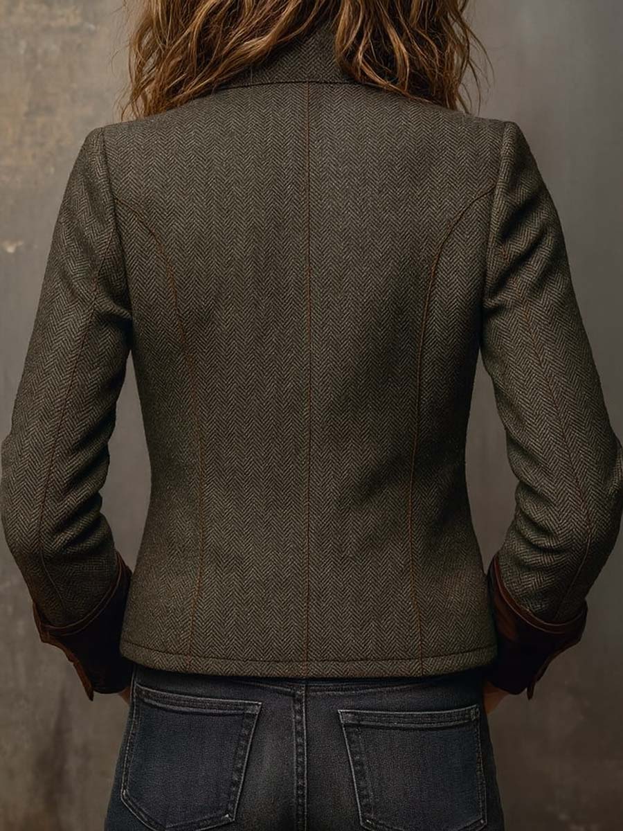 Roseline | Blazer Chevron à Bordure Contrastée