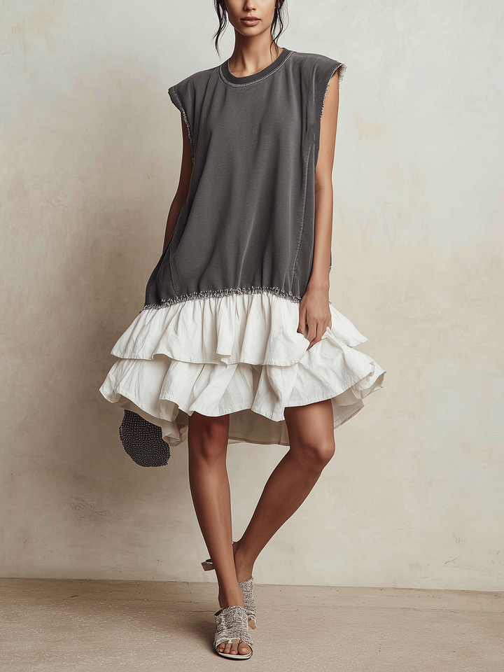 Éliane | Robe décontractée color block, coupe ample, esprit vacances