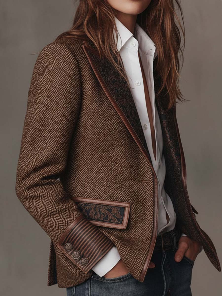 Dorothée | Blazer à Empiècement Chevron