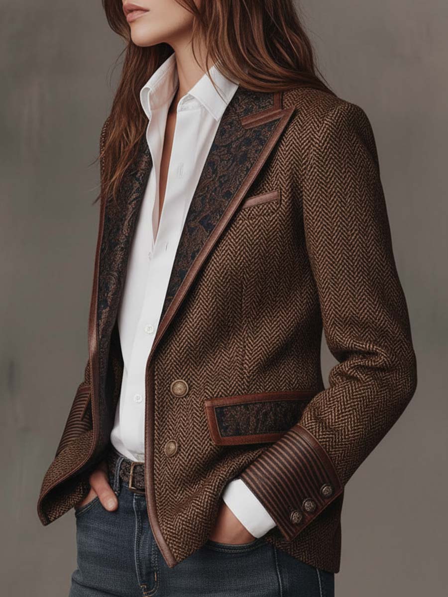 Dorothée | Blazer à Empiècement Chevron
