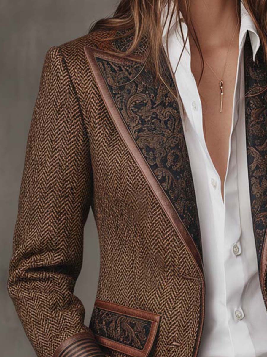 Dorothée | Blazer à Empiècement Chevron