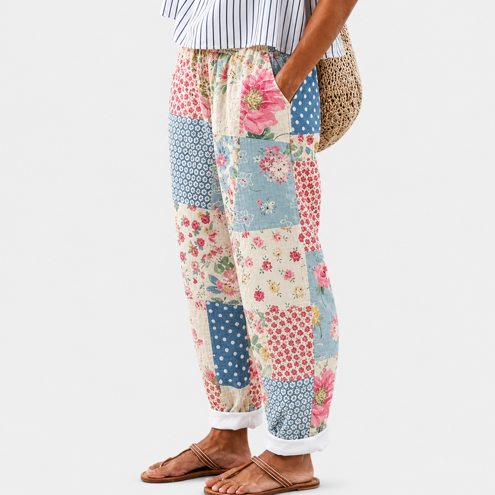 Pantalons Comfort Patchwork Vintage