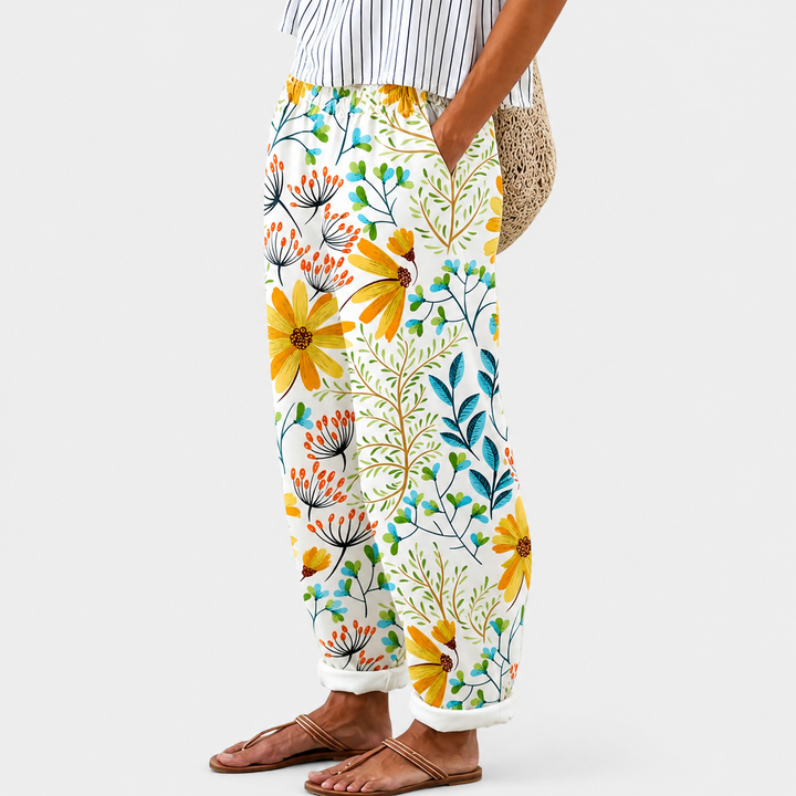 Pantalons Confort Jardin Fleuri