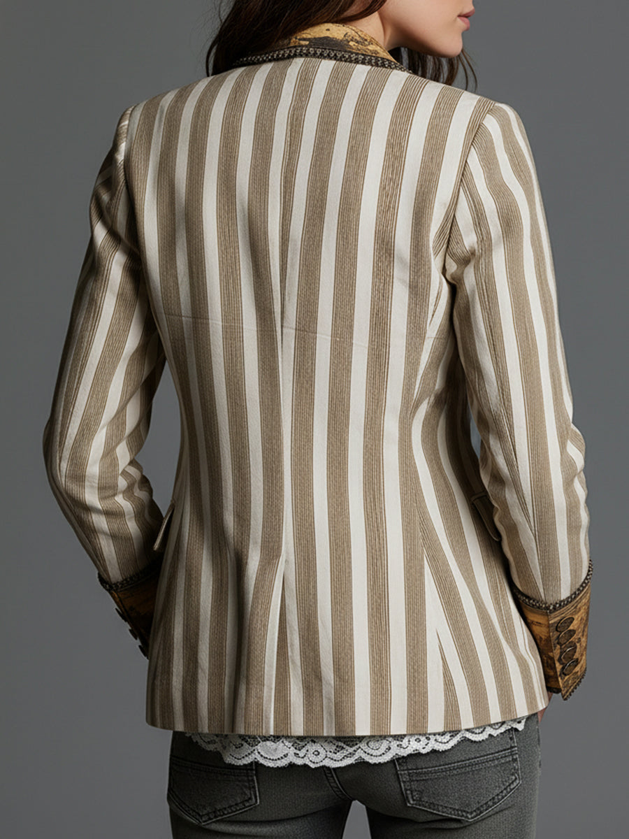 Clémentine | Blazer Bohème Rayé à Revers