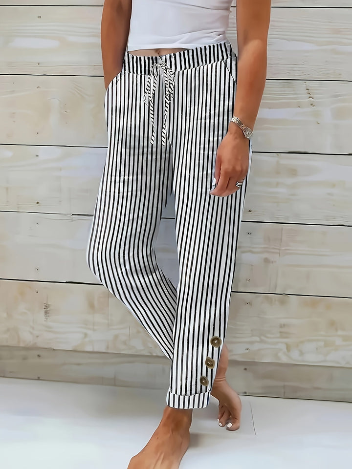 Raquelle - Pantalons Rayés Décontractés