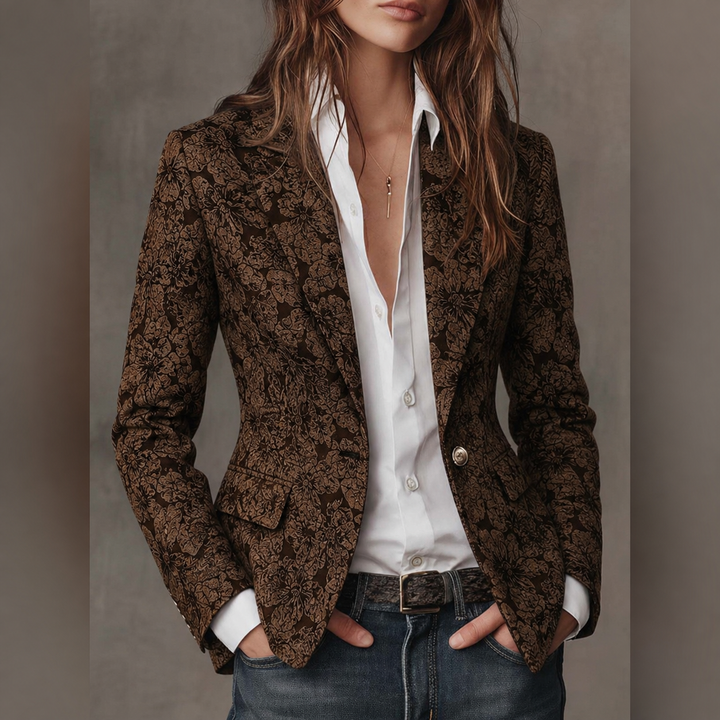 Georgette | Blazer Ajusté en Jacquard Paisley