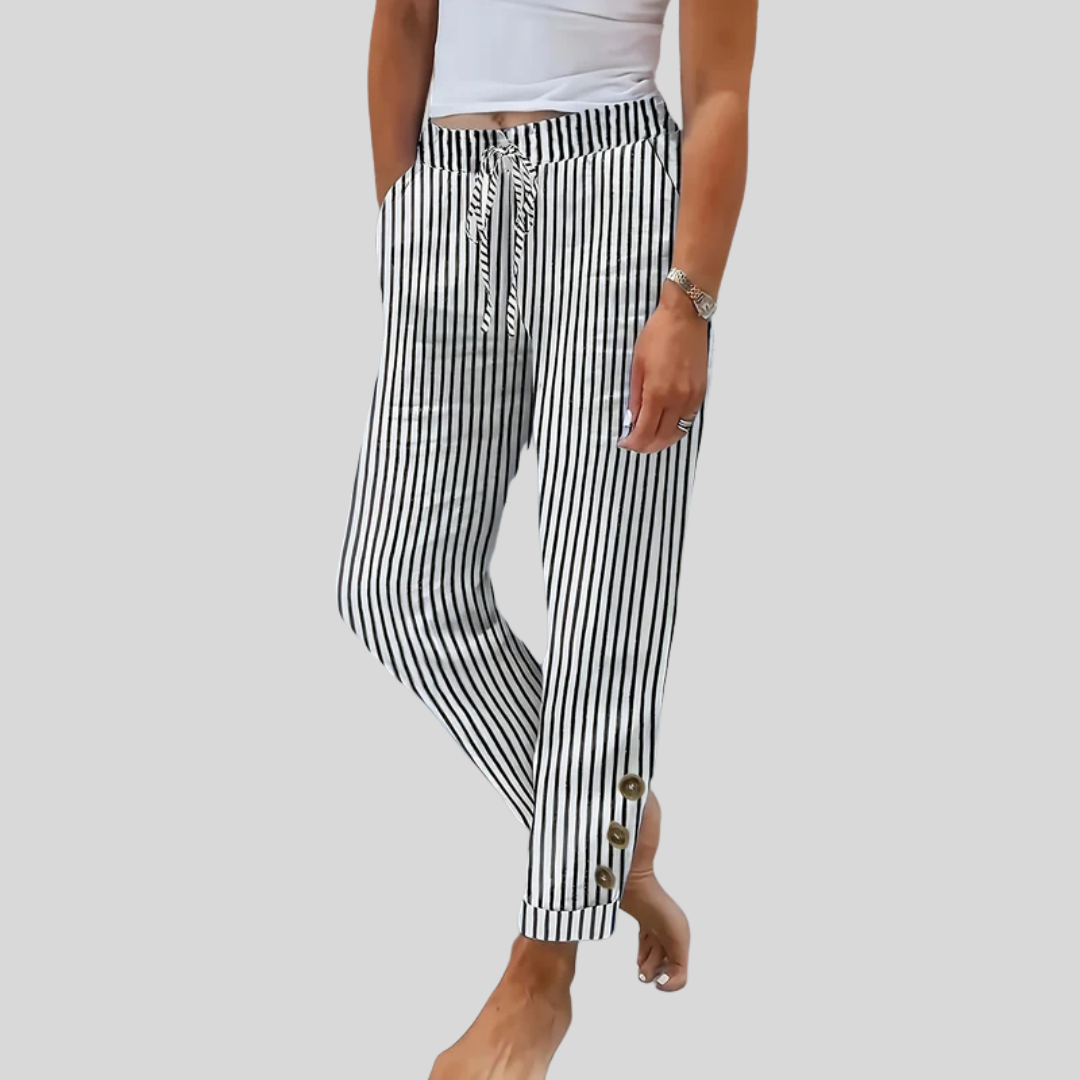 Raquelle - Pantalons Rayés Décontractés