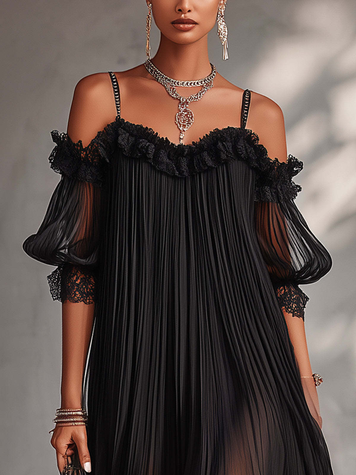 Aurore | Robe longue en mousseline col V