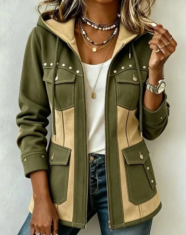 Veronica | Veste à Capuche Bi-Matière