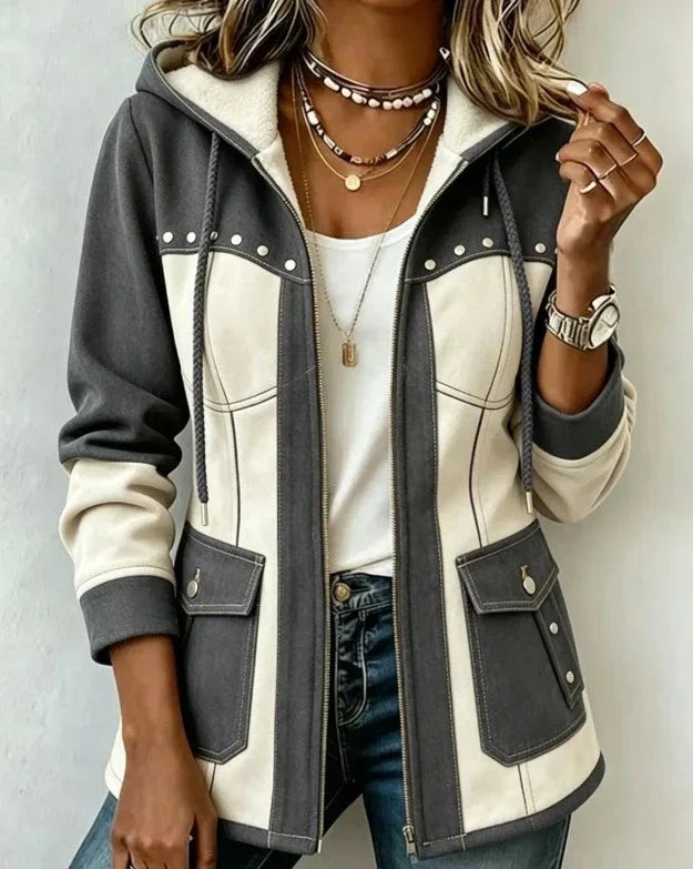 Veronica | Veste à Capuche Bi-Matière