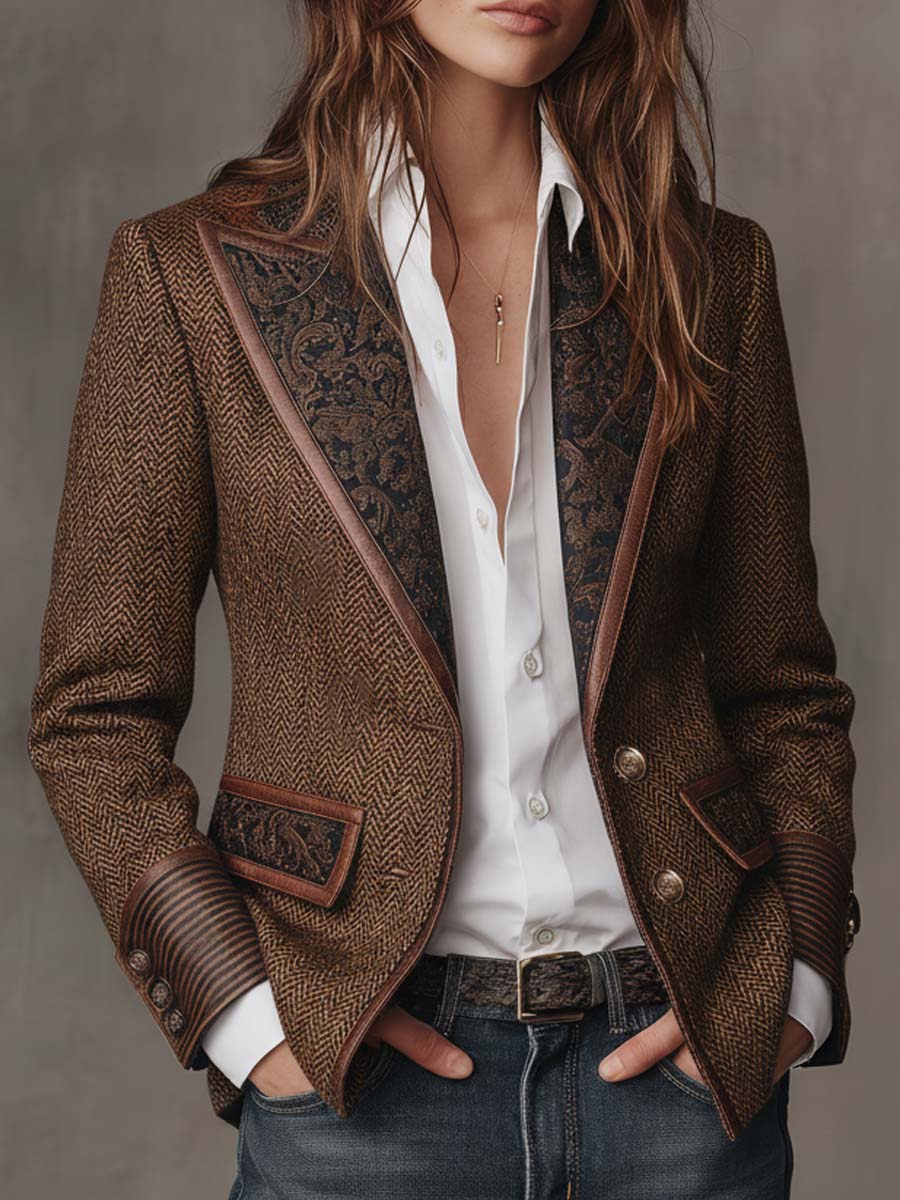 Dorothée | Blazer à Empiècement Chevron