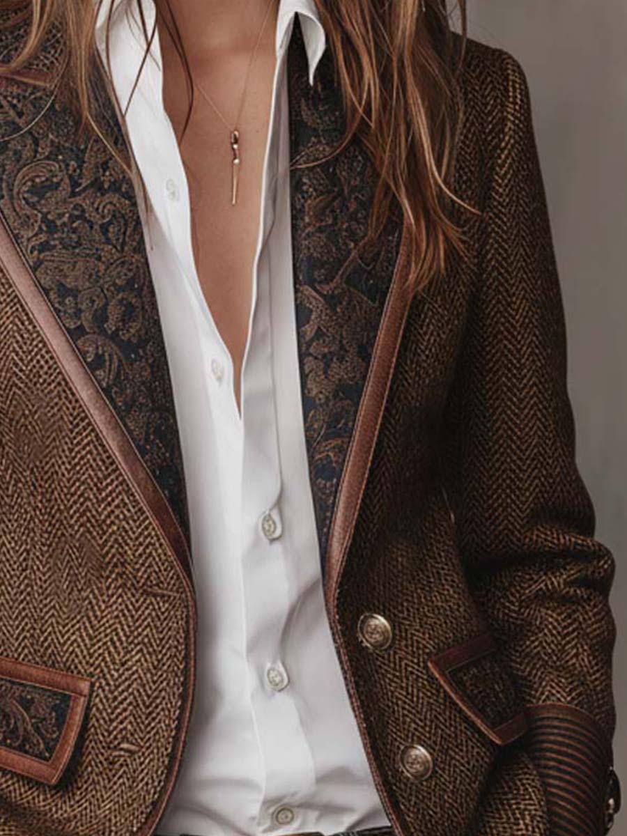 Dorothée | Blazer à Empiècement Chevron
