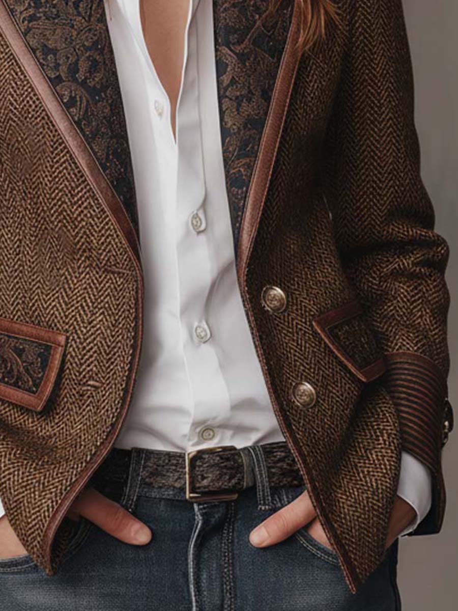 Dorothée | Blazer à Empiècement Chevron