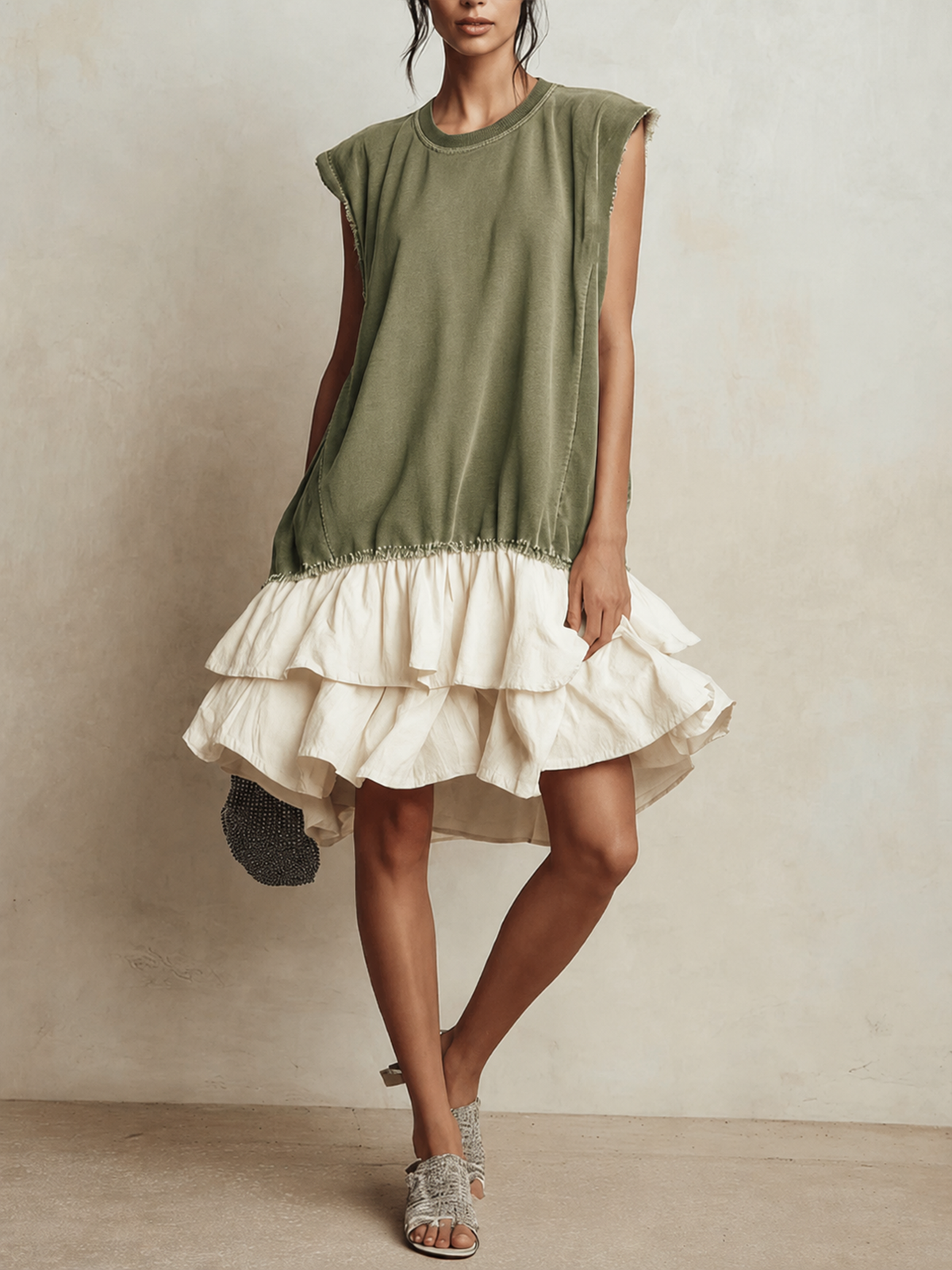 Éliane | Robe décontractée color block, coupe ample, esprit vacances