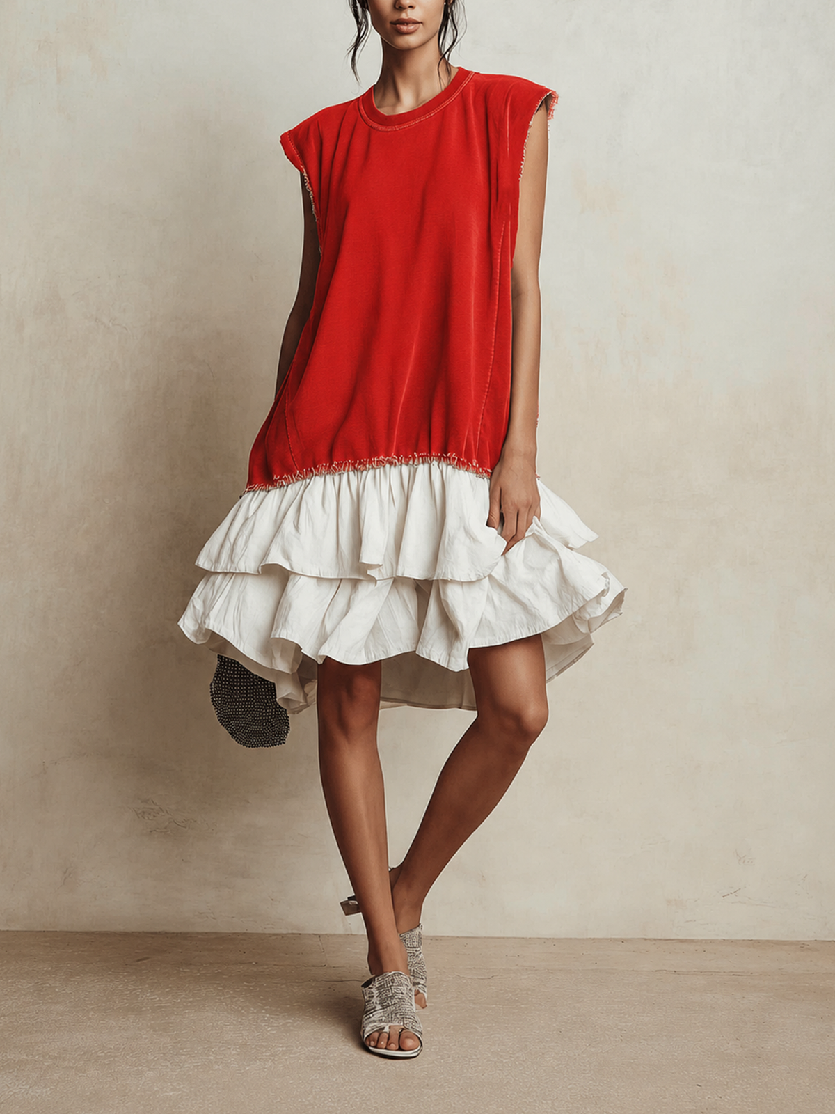 Éliane | Robe décontractée color block, coupe ample, esprit vacances