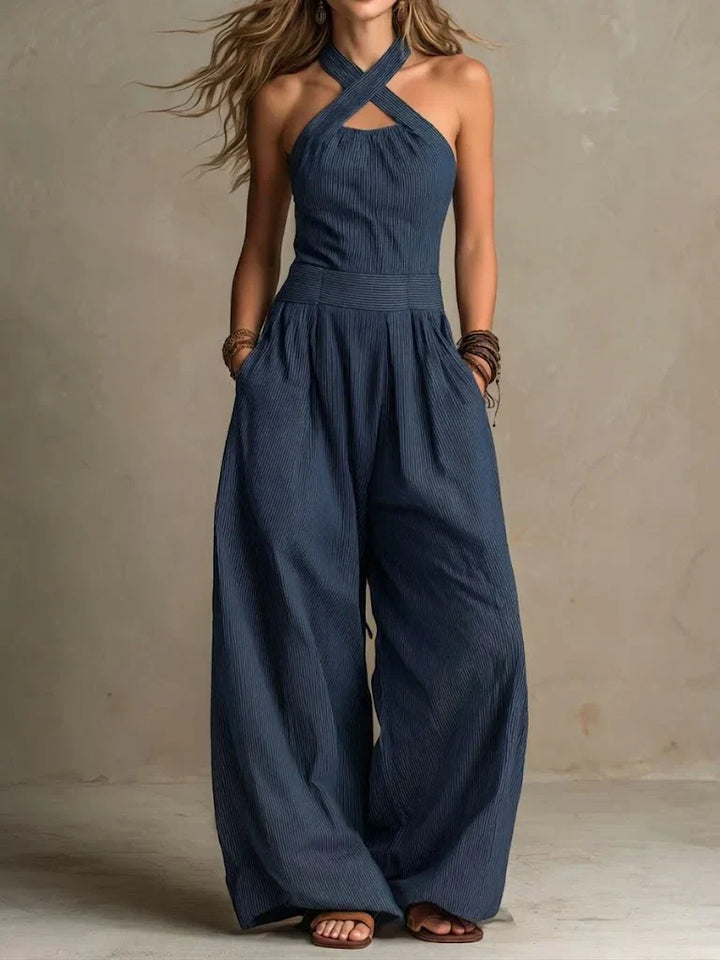 Corinne | Combinaison Longue Fluide à Col Halter