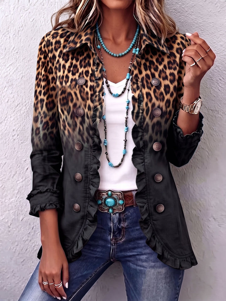Valentine | Blazer Léopard Dégradé Anthracite